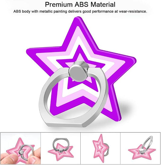 Bonoma Cute Star Phone Ring Holder, 3 Pack Universal Finger Ring Stand Grip - Image 2