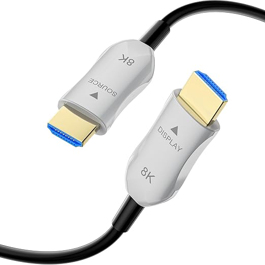 8K Fiber Optic HDMI 2.1 Cable 30ft/9m, Long Active HDMI Cable, High Speed Fiber by RUBMUD