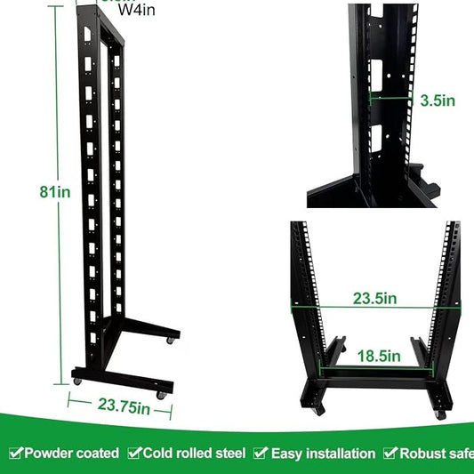 2 Post 42U Open Frame Server Rack 2-Post Server Rack Network Rack, - Image 2