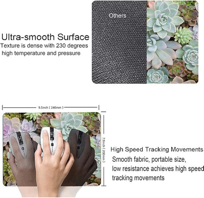 Mouse Pad, Cute Succulent Cactus Plants Mouse Pads, Square Washable Cloth - Image 3