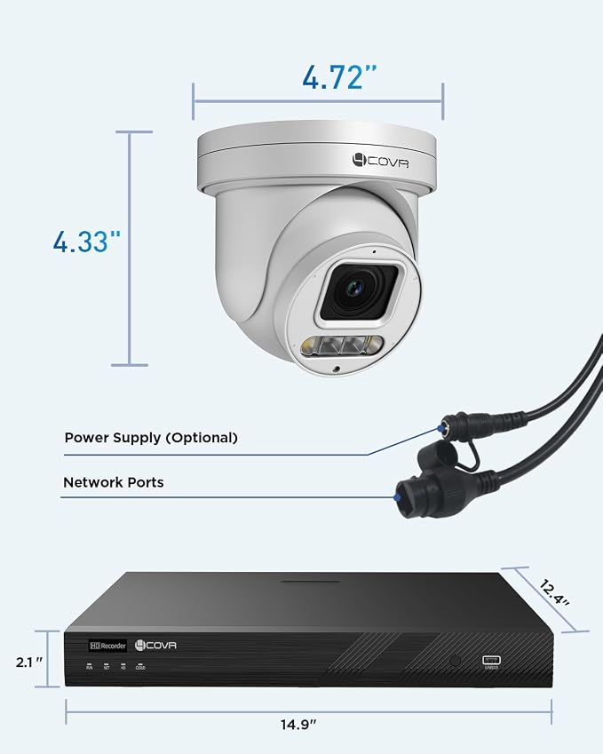 4COVR 16 Channel PoE PTZ Security Camera System, 12X 5MP IP PTZ Camera Two Way - Image 9