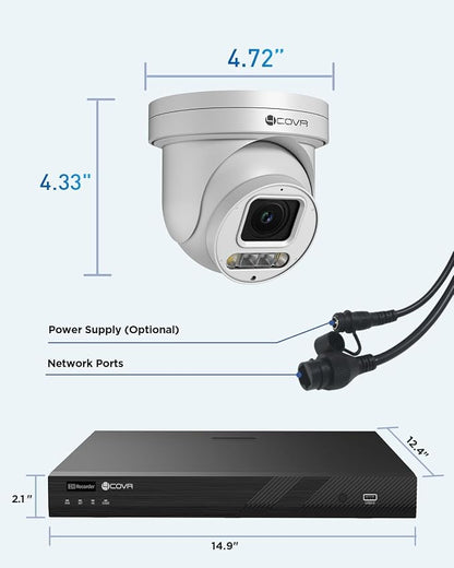 4COVR 16 Channel PoE PTZ Security Camera System, 12X 5MP IP PTZ Camera Two Way - Image 9