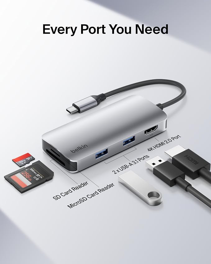 Belkin USB-C Hub, 5-in-1 Multiport Adapter - Image 3