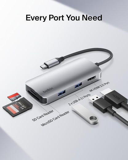 Belkin USB-C Hub, 5-in-1 Multiport Adapter - Image 3