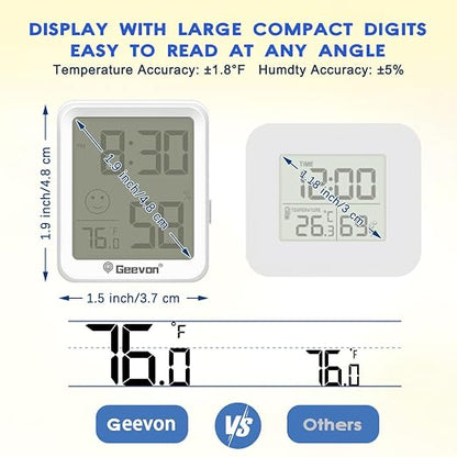 Geevon 2 Pack Mini Digital Hygrometer Gauge Indoor Thermometer - Image 4