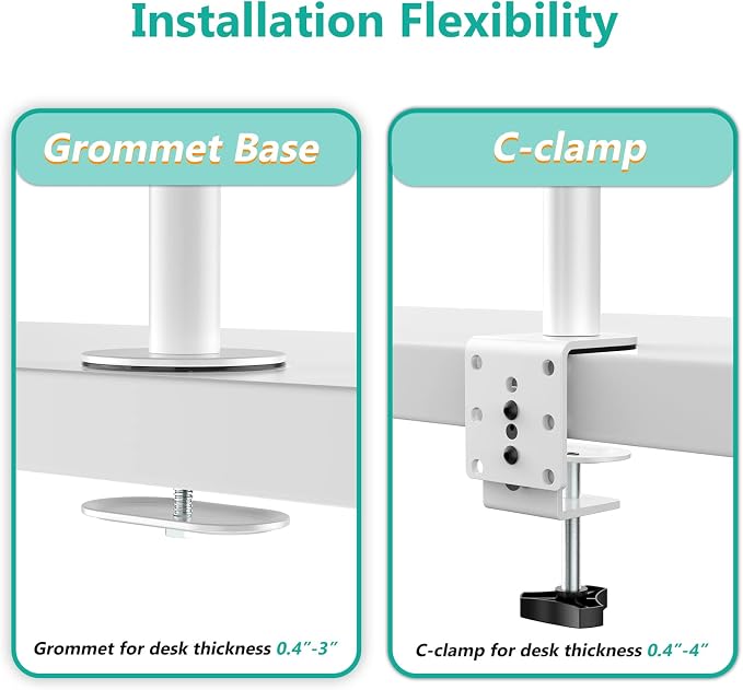 WALI Triple Monitor Stand, Fully Adjustable Three Monitor Desk Mount Fits 3 - Image 8