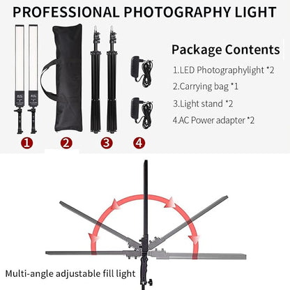 2 Packs LED Photography Lighting Dimmable 3200K-5500K LED Video Light Photo - Image 4