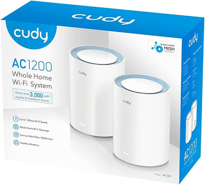 Cudy M1200 2-Pack AC1200 Whole Home Mesh WiFi System, AC1200 Dual Band WiFi - Image 2