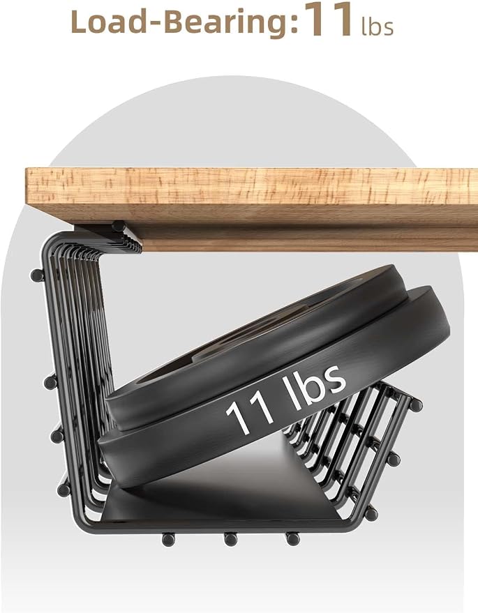 2 Pack DELAMU Under Desk Cable Management Tray, Large Metal Cord Organizer - Image 5