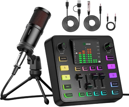 Podcast Equipment Bundle, PUPGSIS Audio Mixer by P+PUPGSIS