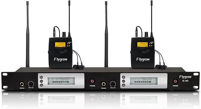 UHF Dual Wireless in-Ear Monitor System by Flygrow