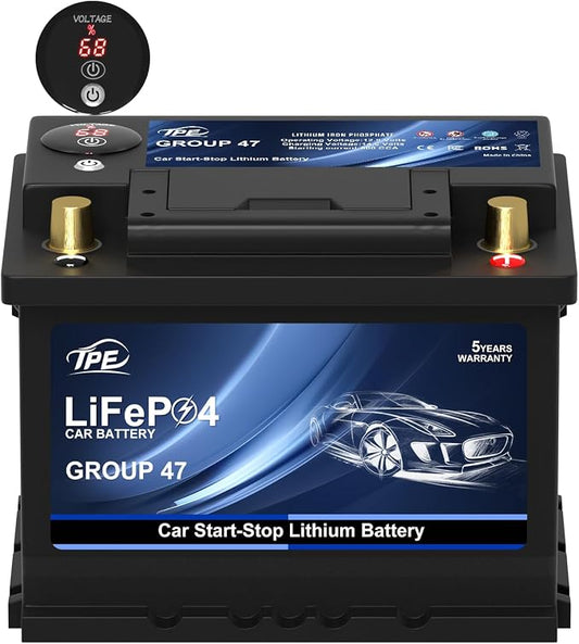 TPE Car Start-Stop Lithium Battery BCI Group47 LiFePO4 Lithium-ion Car Battery by TPE