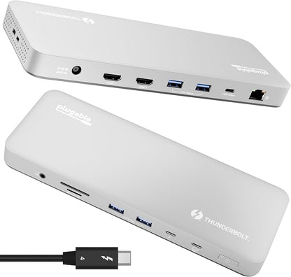 Plugable Thunderbolt 4 Dock for M4 MacBook Air & Pro: 100W Charging Driverless by Plugable