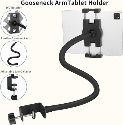 Tablet Stand Holder, Gooseneck Desktop iPad Mount - Image 6