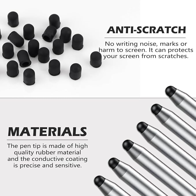 20 Pieces Replacement Tips Touch Screen Pens Tips Silicone Rubber - Image 3