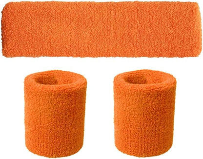 Song Qing Women 80s Dance Plain Ribbed Running Headband Wristbands Knit Crochet - Image 3