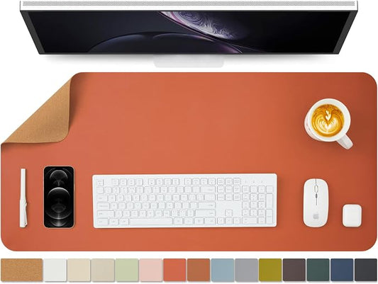 Cork Desk Mat - Dual-Sided Desk Pad by HOMIEAZICOZI