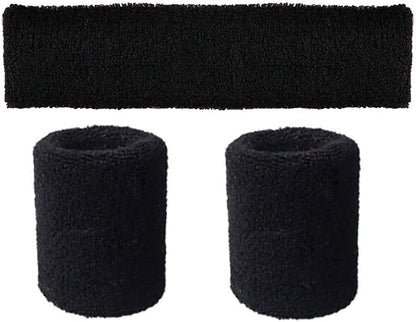 Song Qing Women 80s Dance Plain Ribbed Running Headband Wristbands Knit Crochet - Image 3