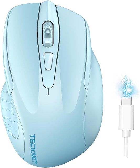 TECKNET Wireless Mouse Rechargeable 4800 DPI Silent USB A & Bluetooth Mouse 6 by Tecknet