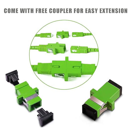 30ft SC/APC to SC/APC Fiber Optic Internet Cable, Armored Single Mode Patch - Image 4