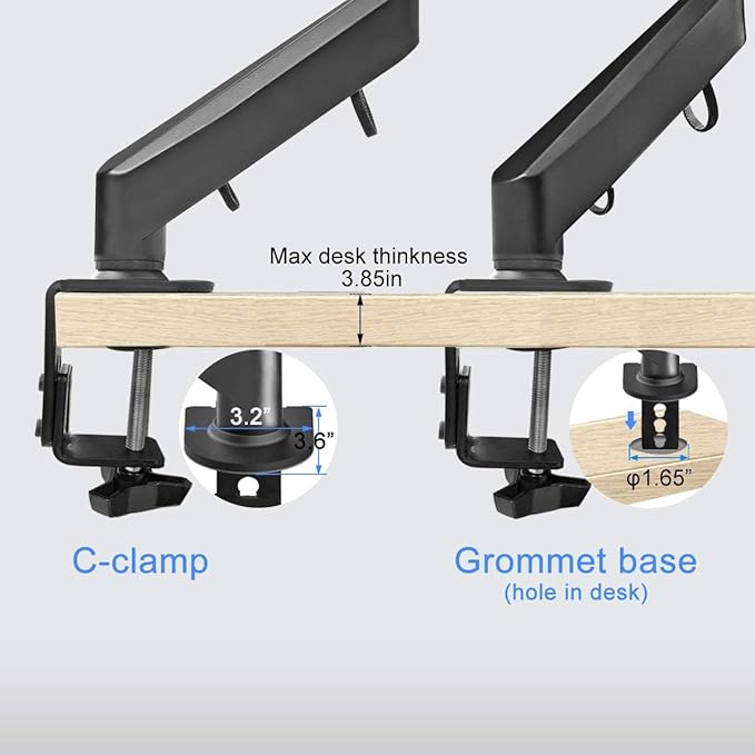 Suptek Monitor Mount Gas Spring Monitor Arm Desk Mount Fully Adjustable Fits 17 - Image 4
