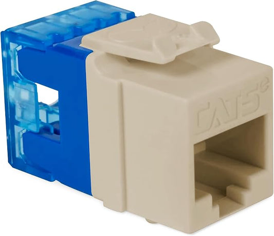 ICC CAT5e Keystone Jack with Slim Profile 180 Degree Punch Down, RJ45 UL Listed by ICC