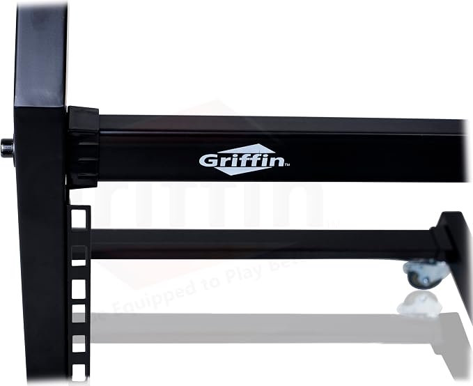 GRIFFIN 19U Rack Mount Rolling Stand & Adjustable Mixer Platform Rails – Cart - Image 4