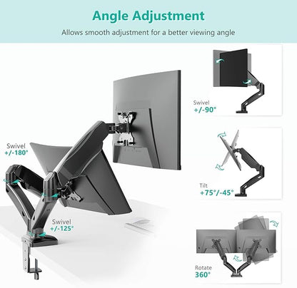 WALI Dual Monitor Mount, Monitor Arms - Image 4