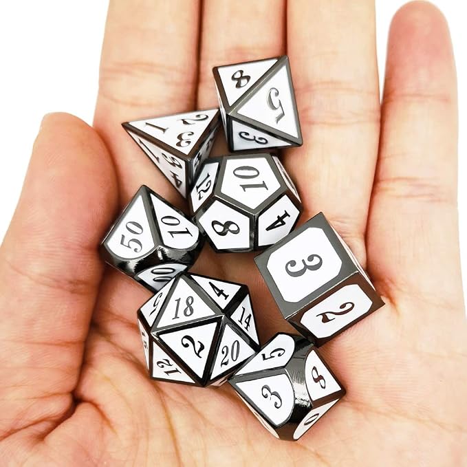 Haxtec 7 Die DND Metal Dice Set D&D 7PCS DND Dice of D20 D12 D10 D8 D6 D4 - Image 6