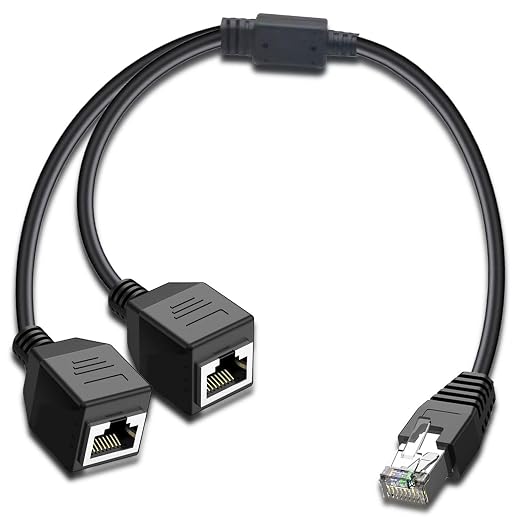 Ethernet Splitter 1 to 2, RJ45 Internet LAN Network Splitter Adapter 1 Male to by ukiism