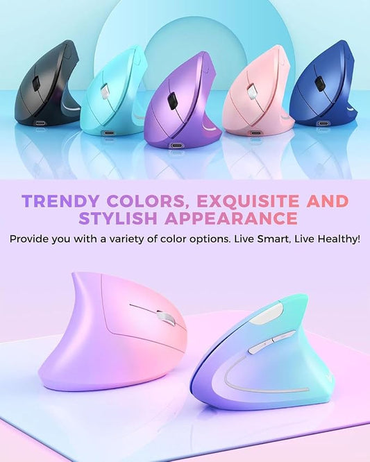 Lekvey Ergonomic Mouse, Vertical Wireless Mouse Rechargeable 2.4 GHz Optical - Image 2
