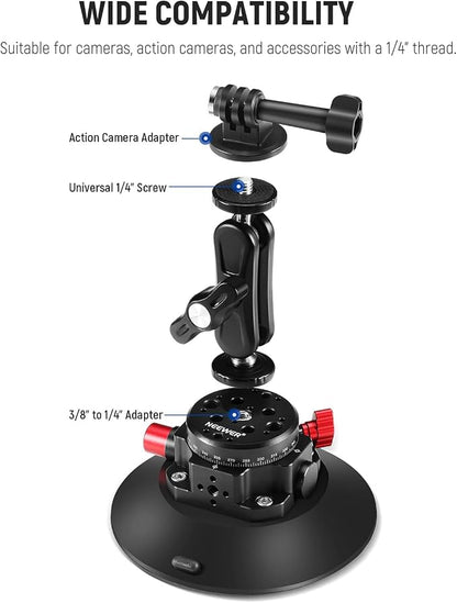 NEEWER 6" Suction Cup Camera Mount Compatible - Image 3