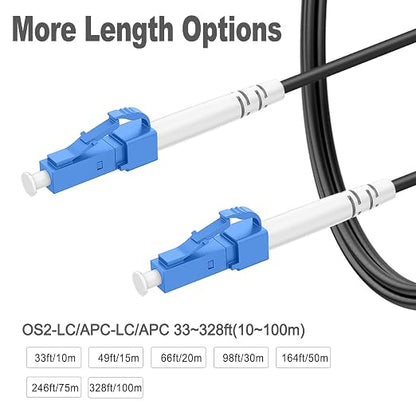 330 Feet Outdoor Simplex Fiber Optic Cable, OS2 LC to LC Single Mode Fiber - Image 3