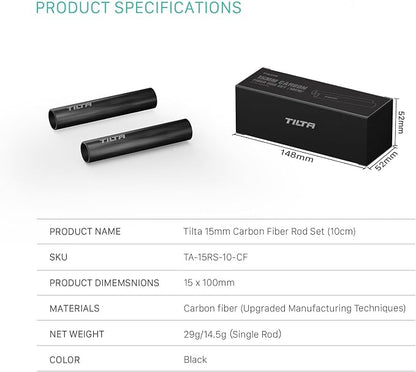 Tilta 2X Carbon Fiber Rods 15mm - Image 6
