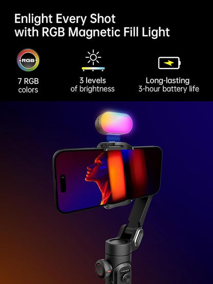 Gimbal stabilizer for Smartphone, Gesture Control/face Tracking, Magnetic Fill - Image 2
