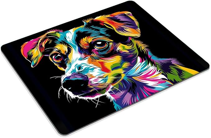 Square Mouse Pad Colorful Dog Portrait-5, Gaming Mouse Pads - Image 2