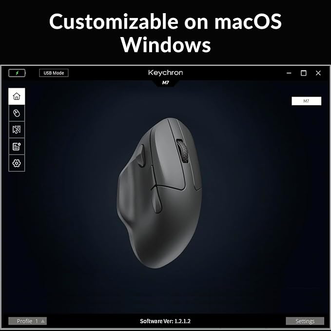 Keychron M7 Wireless Computer Mouse, 26K DPI Optical Computer Mouse, 2.4 - Image 2