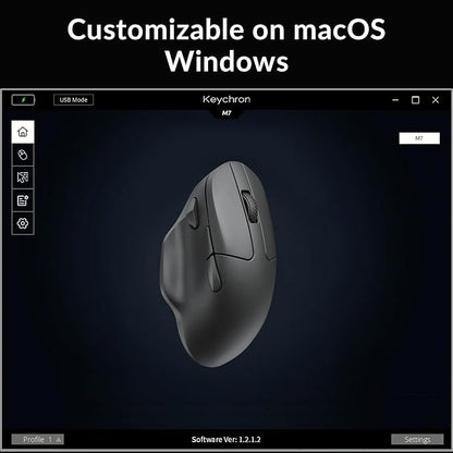 Keychron M7 Wireless Computer Mouse, 26K DPI Optical Computer Mouse, 2.4 - Image 2