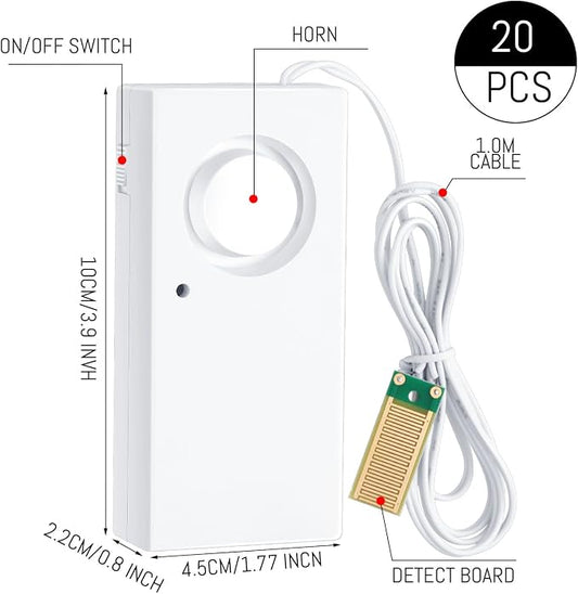 Hoteam 20 Pcs Water Sensor Alarm Leak Detector 120db Water Leak Alarm 9v - Image 2