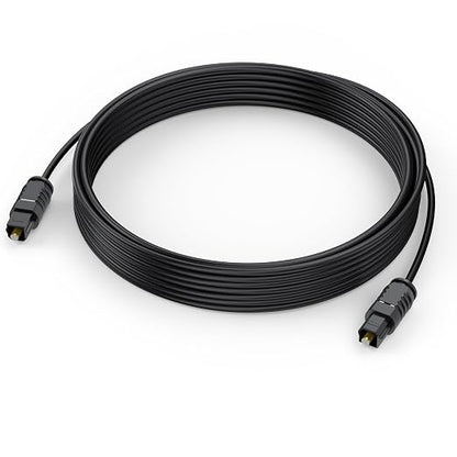 Optical Audio Cable 15 feet, Digital Audio Optical Cable Ultra-Thin Cord by DteeDckDirect