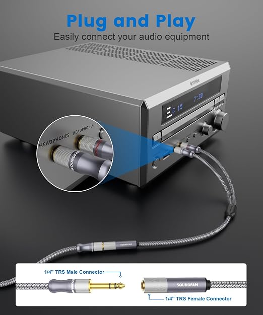 1/4" Splitter Cable 2 Feet/60CM, Microphone Splitter 1 Female to 2 Male TRS 1/4 - Image 6