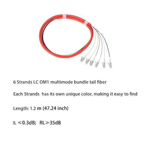 6 Strands LC OM1 Multimode Fiber Optic Pigtail 1.2m LC Multi Mode Fiber Cable - Image 2