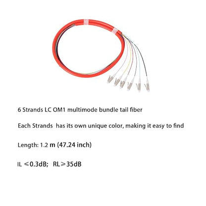 6 Strands LC OM1 Multimode Fiber Optic Pigtail 1.2m LC Multi Mode Fiber Cable - Image 2