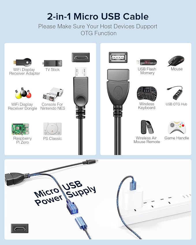 ANDTOBO 2-in-1 Micro USB Adapter Replacement - Image 5