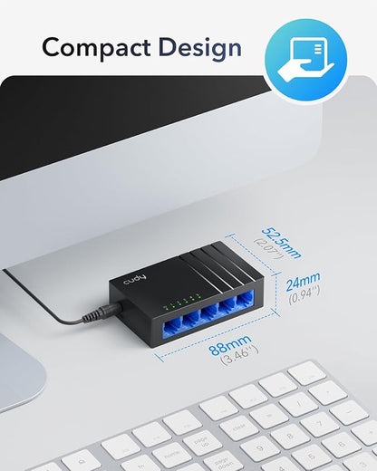 Cudy GS105D 5 Port Gigabit Ethernet Switch Desktop Ethernet Splitter Plastic - Image 8