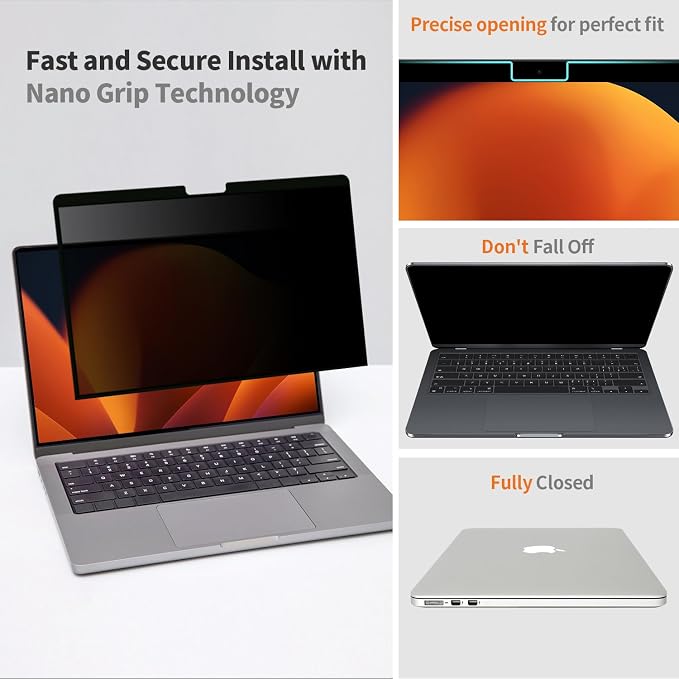 Privacy Screen for MacBook Air 13.6 & 13 Inch, Anti-Spy Removable Laptop - Image 5