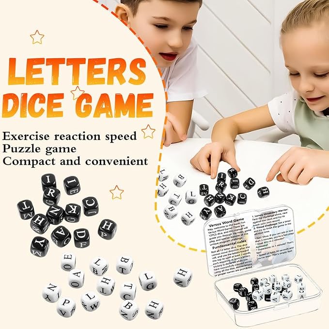 24 Pcs Dice Set, The Crossword Solitaire Game, 6 Sided Dice Crossword Creative - Image 4