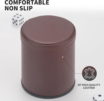 5 Pack PU Leather Dice Cups Velvet Felt-Lined Shaker Cups - Image 4