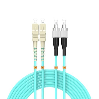 SC/UPC to FC/UPC Fiber Patch Cable OM3 30Meter/100ft 10GB/Gigabit Multimode by Buacoz