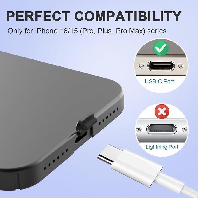6 Pack USB C Dust Plug, Anti-Lost USB C Plug Cover USB C Charging Port - Image 5